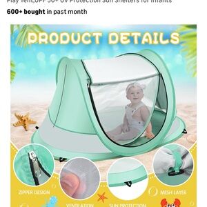 3/$15 Mint Green Infant Play Beach/Outdoor Tent